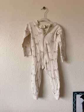 Quincy Mae Cream Swan Zip-Front Kids One-Piece